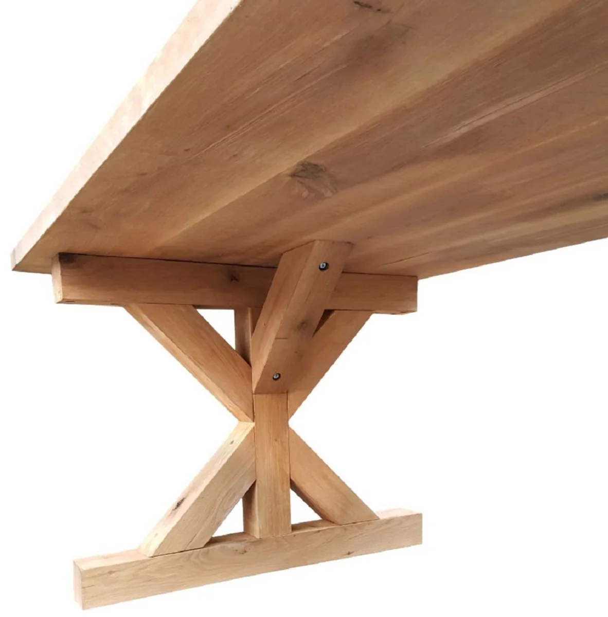 Landhausstil Eichenholz Esstisch Naturfarben - Verschiedene Größen - Massivholz Küchentisch - Rustikale Esszimmer Möbel