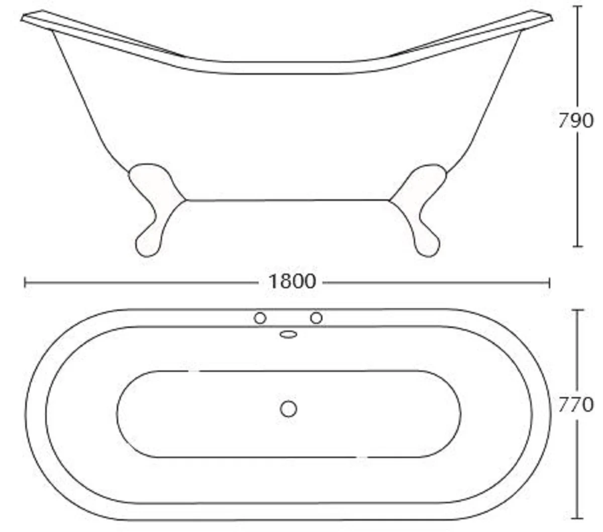 Luxus Jugendstil Badewanne Weiß / Silber 180 x 77 x H. 79 cm - Gebogene freistehende Acryl Badewanne mit verchromten kugelförmigen Stahl Füßen - Jugendstil Badezimmermöbel