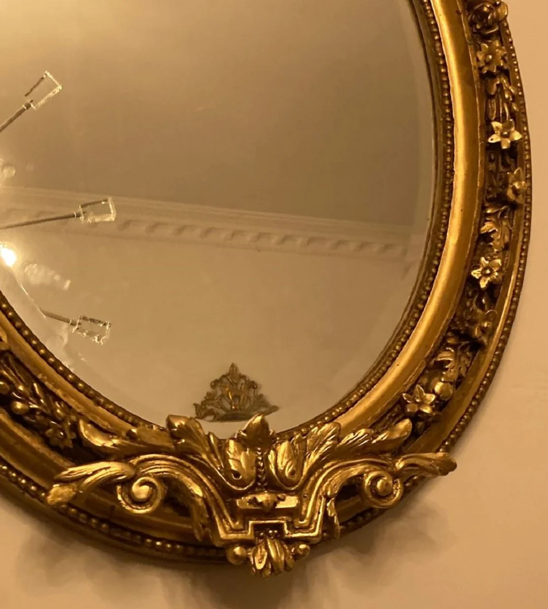 Barock Spiegel Gold - Prunkvoller Wandspiegel mit eleganten Verzierungen - Handgefertigter Barock Garderoben Spiegel - Barockstil Wandspiegel - Barock Möbel - Edel & Prunkvoll