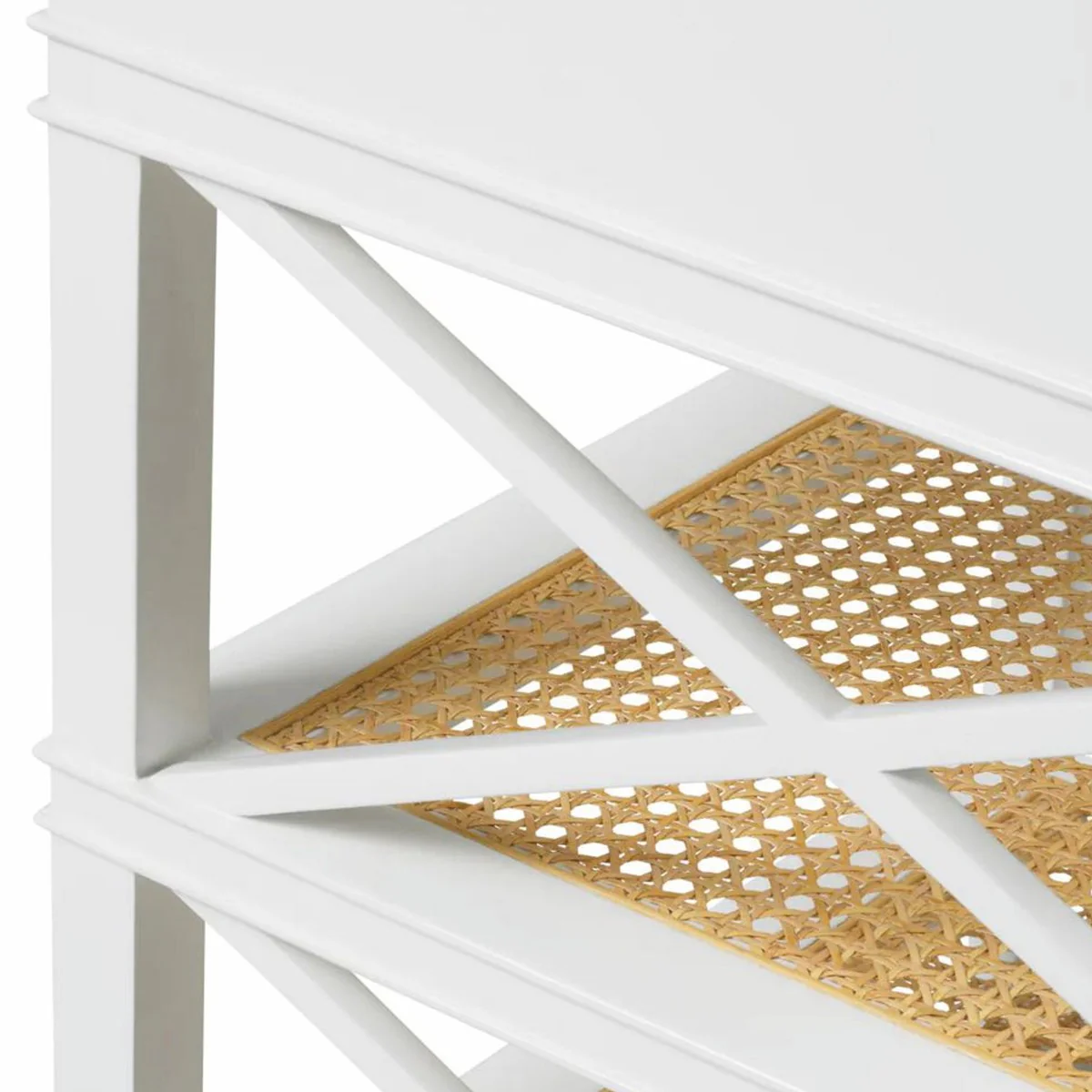 Luxus Mahagoni Beistelltisch mit Schublade und Glasplatte H. 76 cm