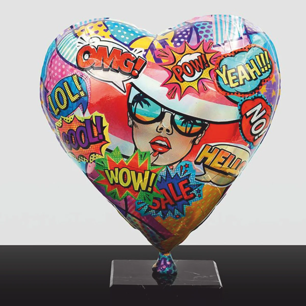 Deko Luftballon in Herzform Bunt H. 30 cm - Wohnzimmer Deko