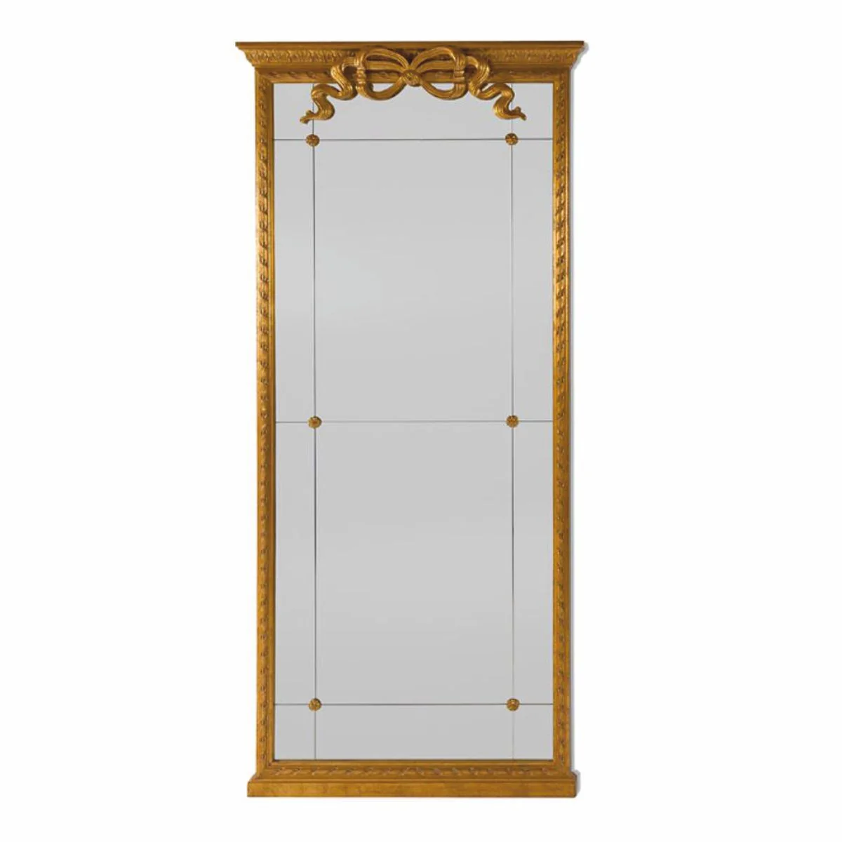 Luxus Barock Massivholz Spiegel Antik Gold H. 200 cm - Made in Italy