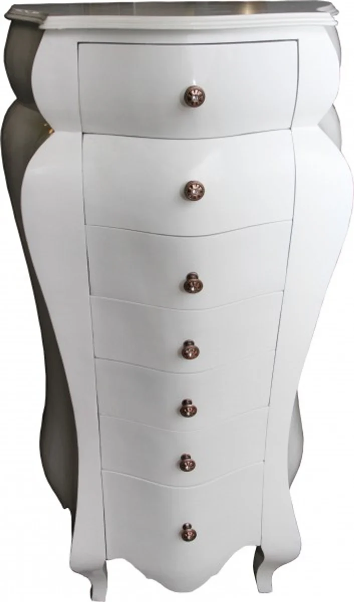 Barock Kommode Weiss 131 x 68 x 46 cm - Antik Stil