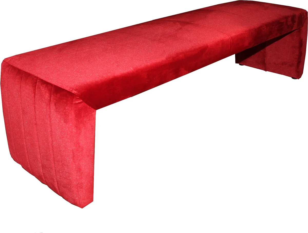 Luxus Sitzbank in Bordeaux-Rot 181 x 50 x H. 48 cm - Luxus Sitzbank