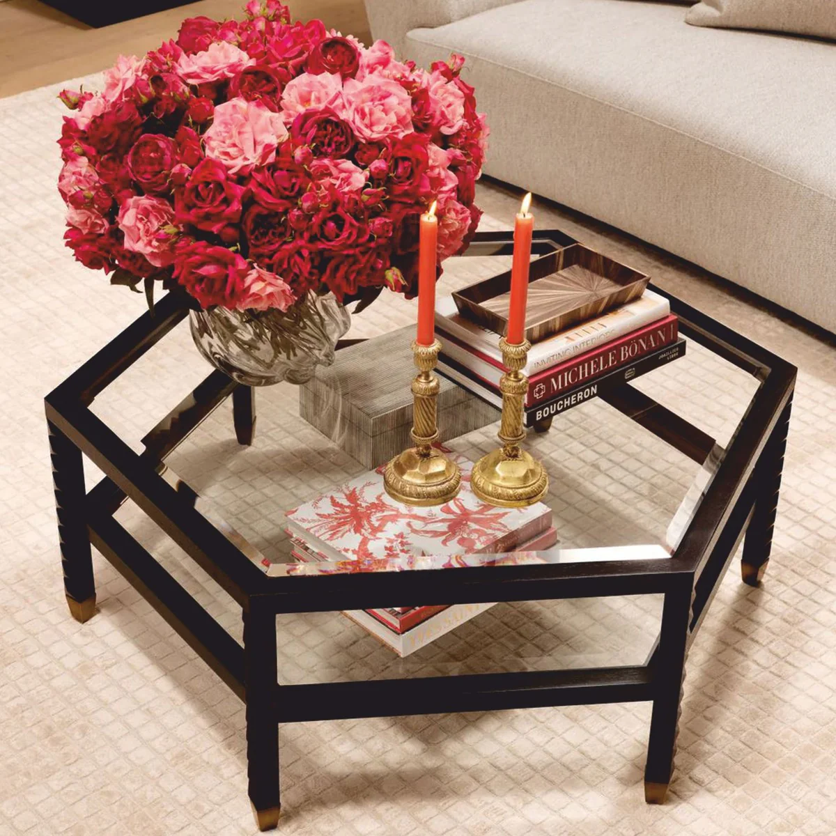 Luxus Barock Kerzenhalter Vintage Messing H. 25 cm - Barock Deko Accessoires