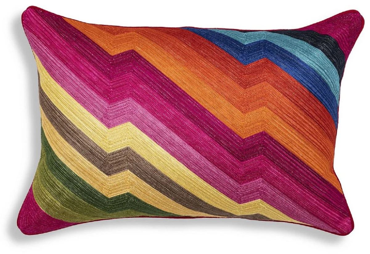 Luxus Deko Kissen Mehrfarbig 60 x 40 cm - Rechteckiges Zierkissen mit elegantem Muster - Luxus Qualität - Wohnzimmer Deko Accessoires