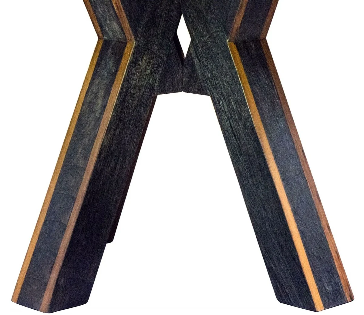 Esstisch Dunkelbraun / Schwarz Ø 150 x H. 77 cm - Luxus Esszimmermöbel