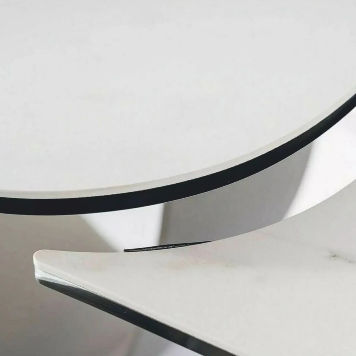 Luxus Esstisch Weiß / Bernstein / Messing 160-240 cm - Ausziehbar