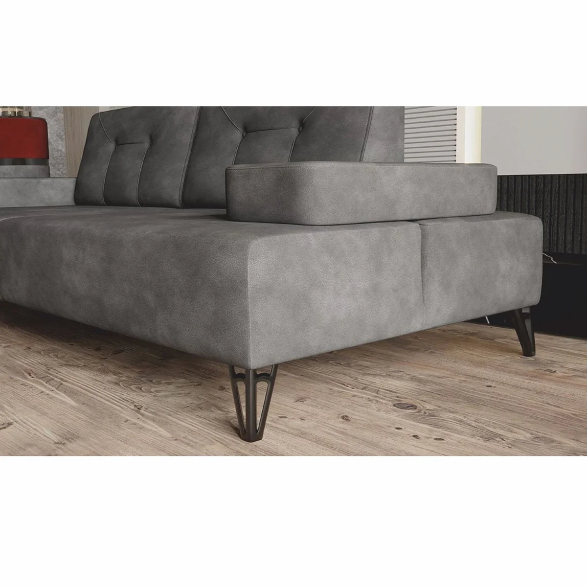 Luxus 3er Sofa mit verstellbaren Arm- und Rückenlehnen Grau 226 cm - Wohnzimmer Möbel