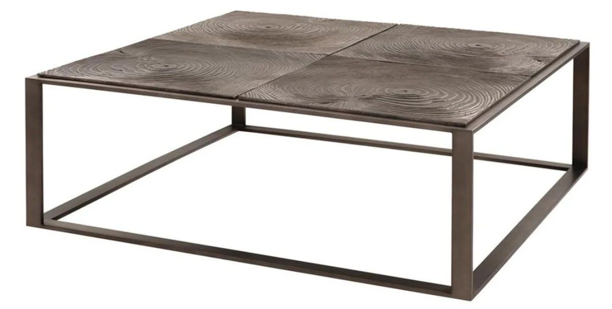 Luxus Couchtisch / Wohnzimmertisch Rosa-Bronze 100 x 100 x H. 35 cm - Hotel Möbel