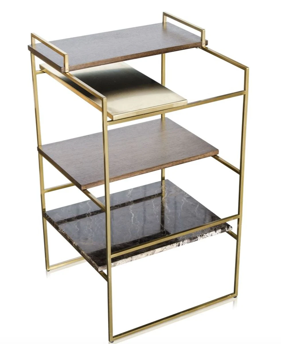 Luxus Designer Beistelltisch Gold 45 x 45 x H. 80,5 cm - Designer Möbel
