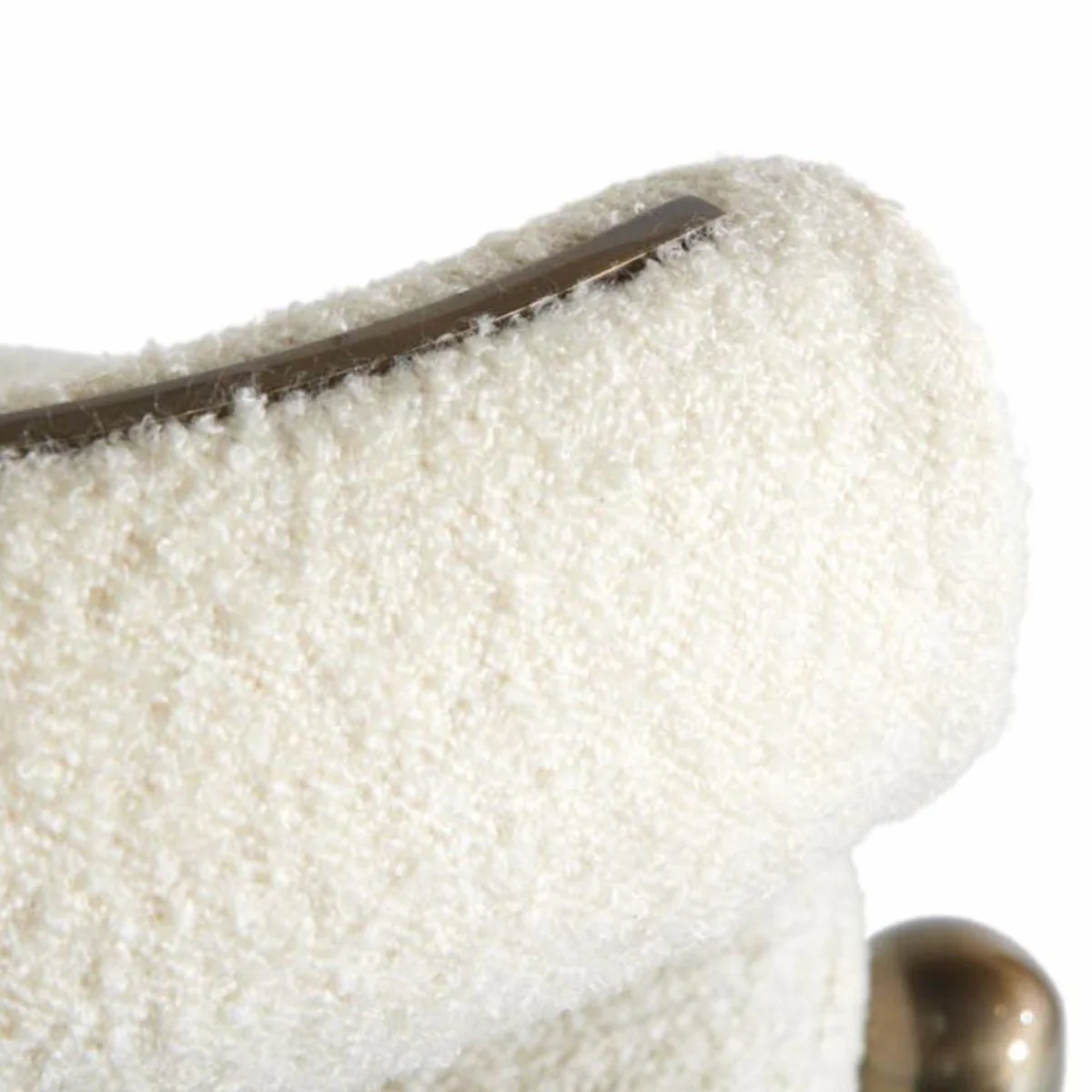 Luxus Edelstahl Barstuhl Creme / Bronze H. 103 cm - Luxus Bar Möbel