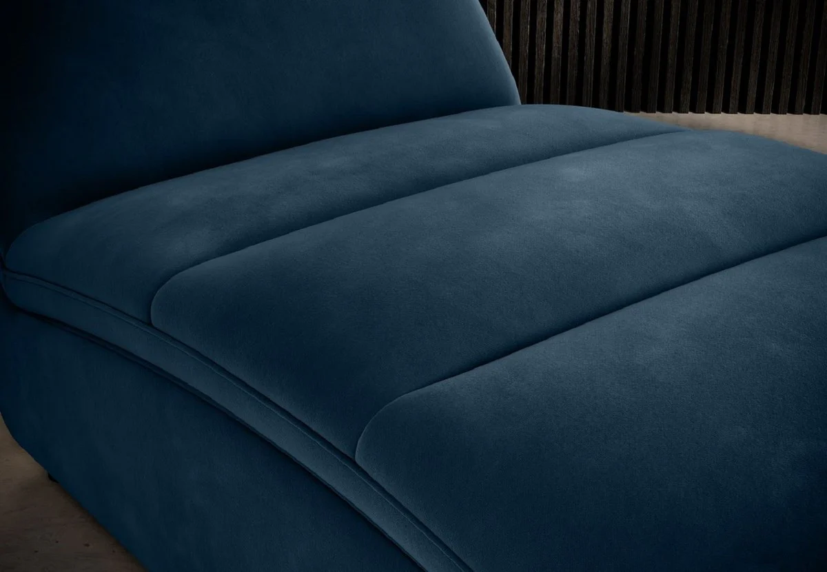 Luxus Chaiselongue mit Kopfkissen Blau 85 x 170 x H. 92 cm - Wohnzimmer Liegesessel - Relexliege - Recamiere - Wohnzimmer Möbel - Luxus Möbel