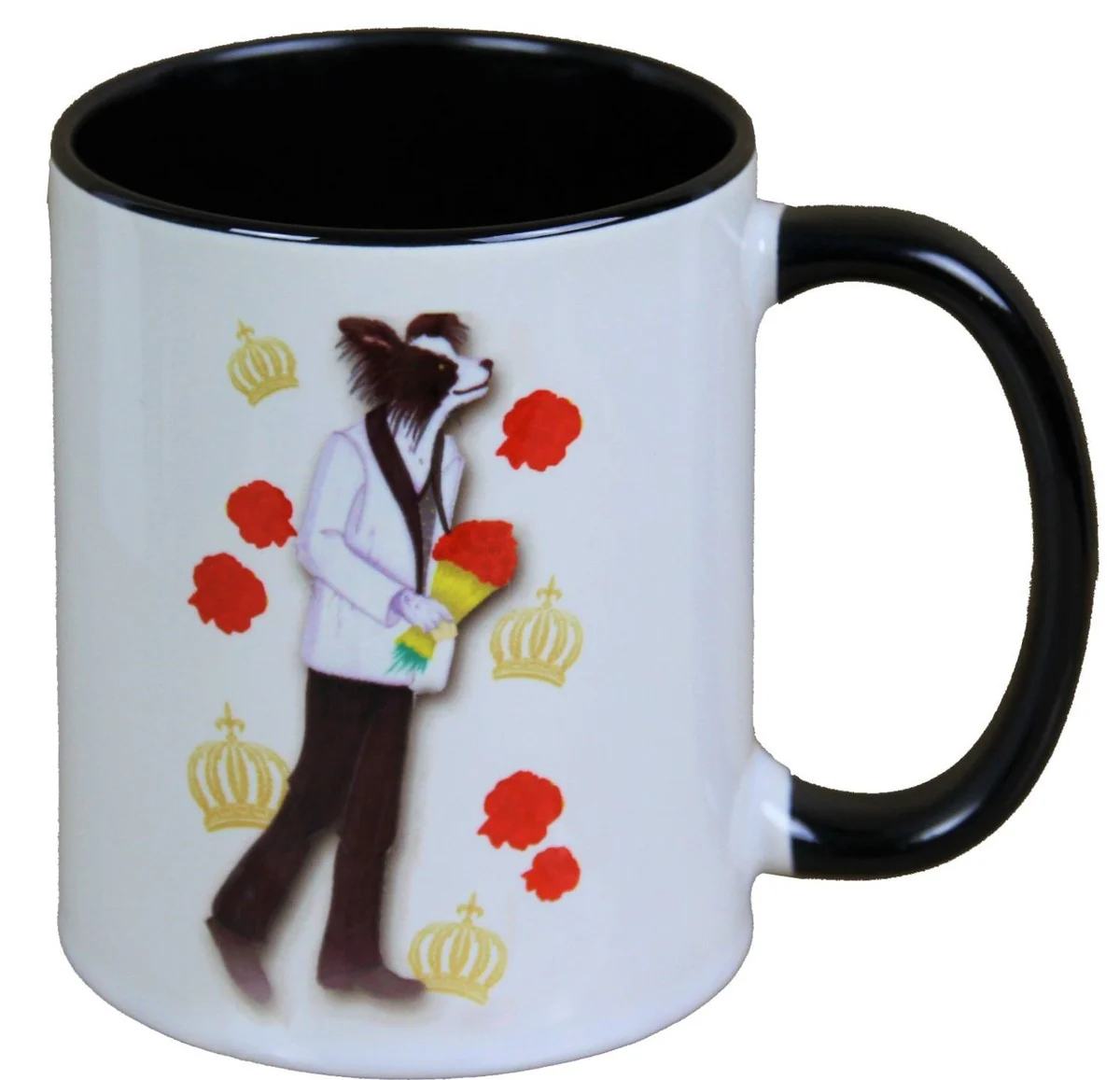 Harald Glööckler Pompöös Tasse Hund mit Blumenstrauß - designed by Harald Glööckler