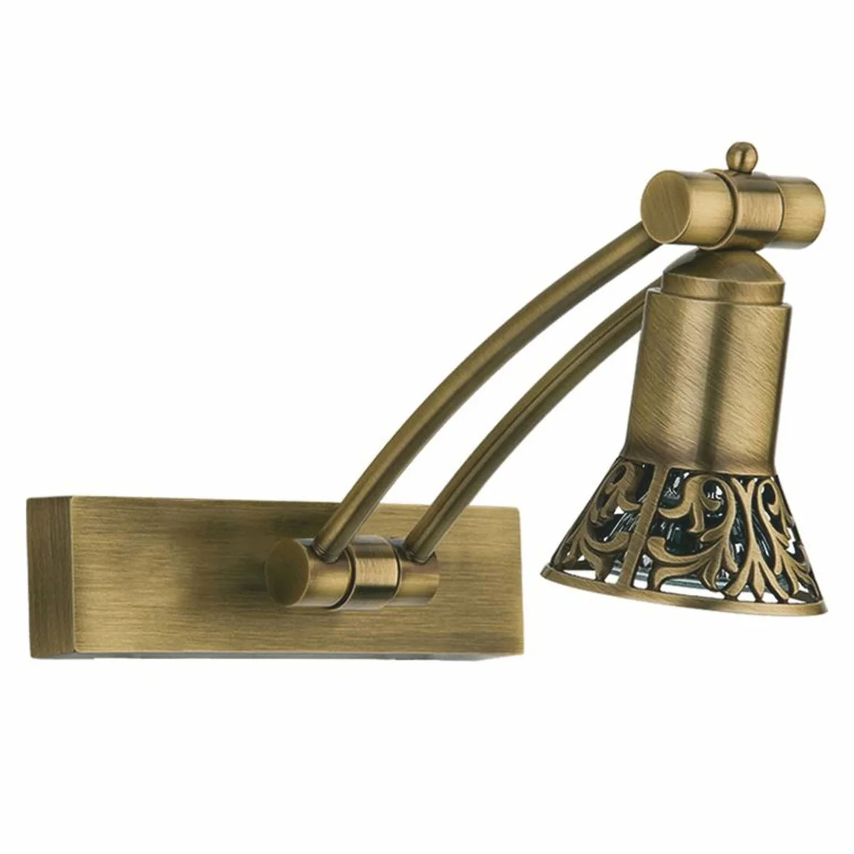 Luxus Barock LED Wandleuchte / Leseleuchte Messing mit Patina H. 20 cm