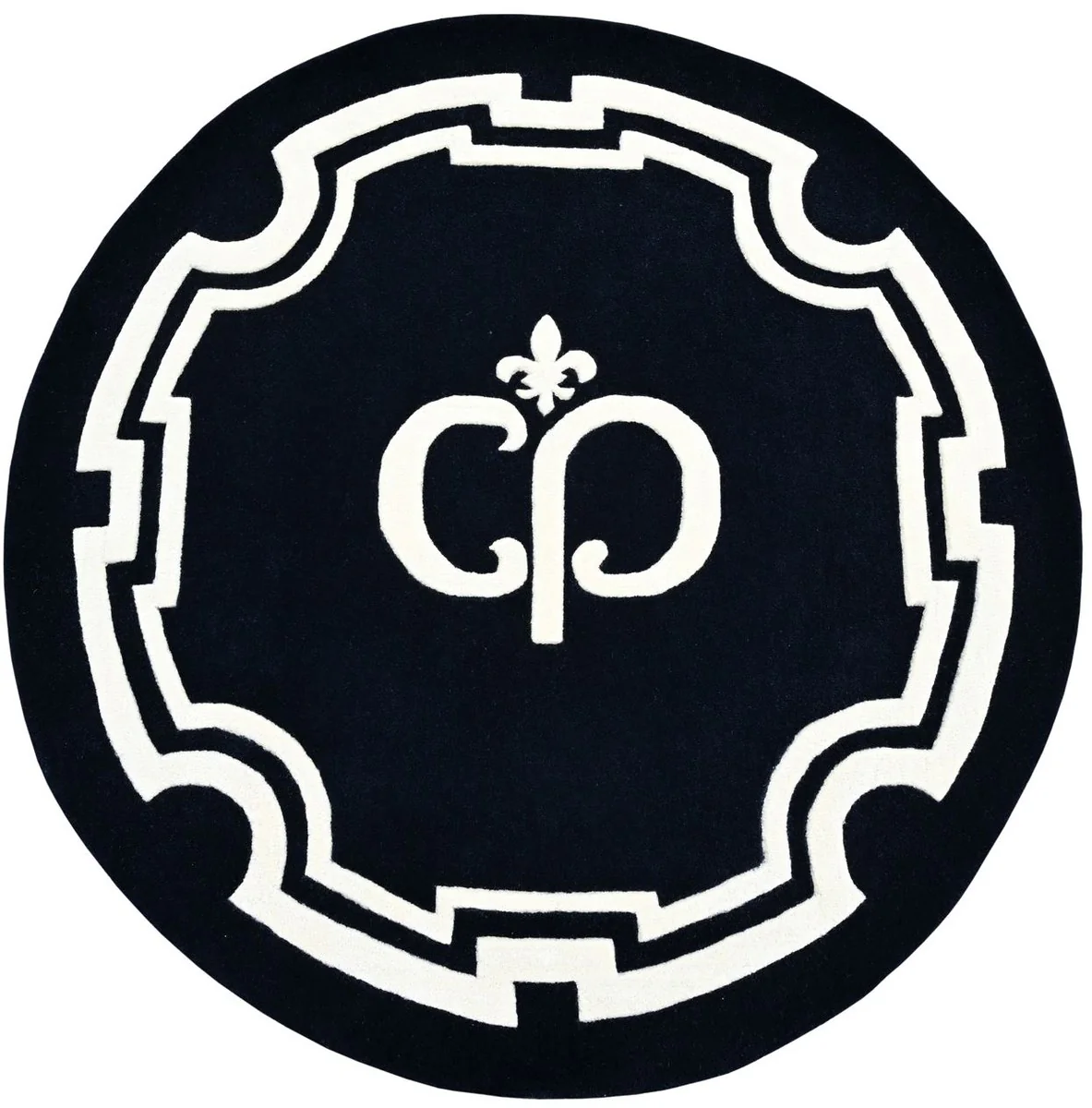 Luxus Barock Teppich Schwarz / Weiß - Verschiedene Größen