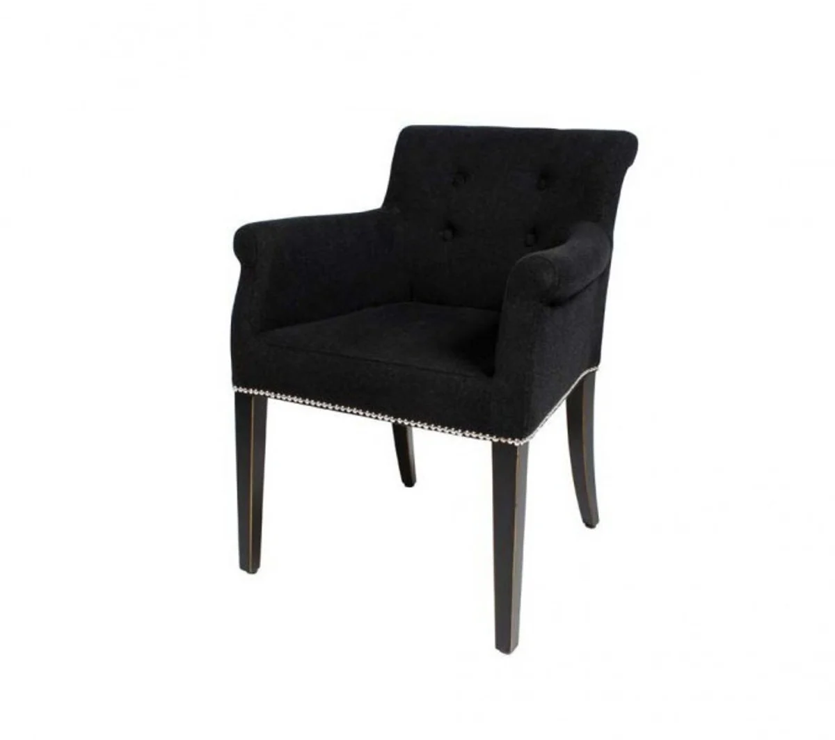 Luxus Esszimmer Stuhl mit Armlehne Schwarz - Möbel Restaurant Barock Hotel