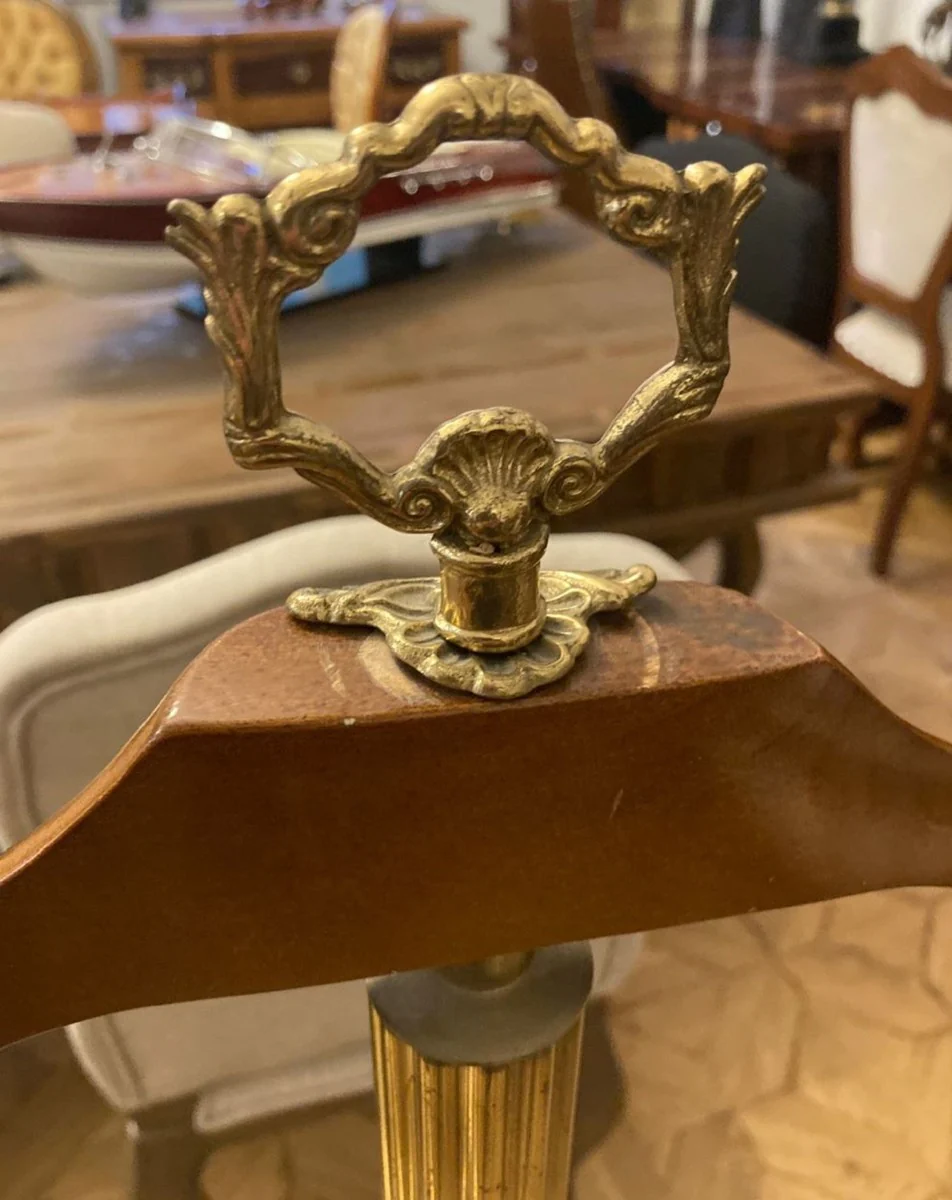 Luxus Barock Dressboy Antik Gold / Braun 47 x 47 x H. 121 cm - Antik Stil Kleiderständer - Garderobenständer - Stummer Diener - Schlafzimmer Accessoires - Barock Möbel