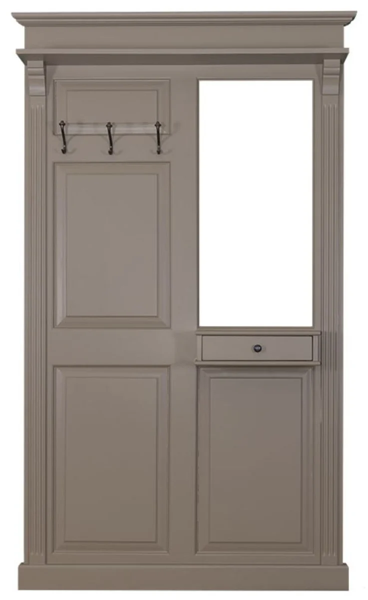 Landhausstil Garderobe mit Schublade Dunkelgrau 131 x 19 x H. 210 cm - Landhausstil Möbel