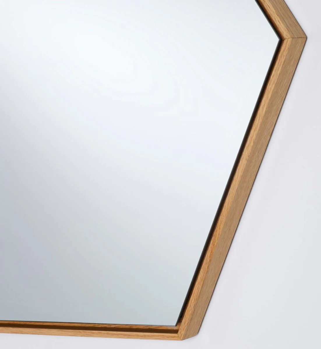 Luxus Spiegel mit natufarbenem Holzrahmen 52 x H. 45 cm - Wohnzimmer Wandspiegel