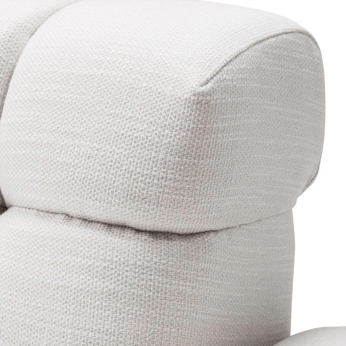 Luxus Lounge Sofa Weiß / Schwarz 223 x 98 x H. 69 cm - Linksseitiges Wohnzimmer Sofa mit 2 Kissen - Luxus Qualität