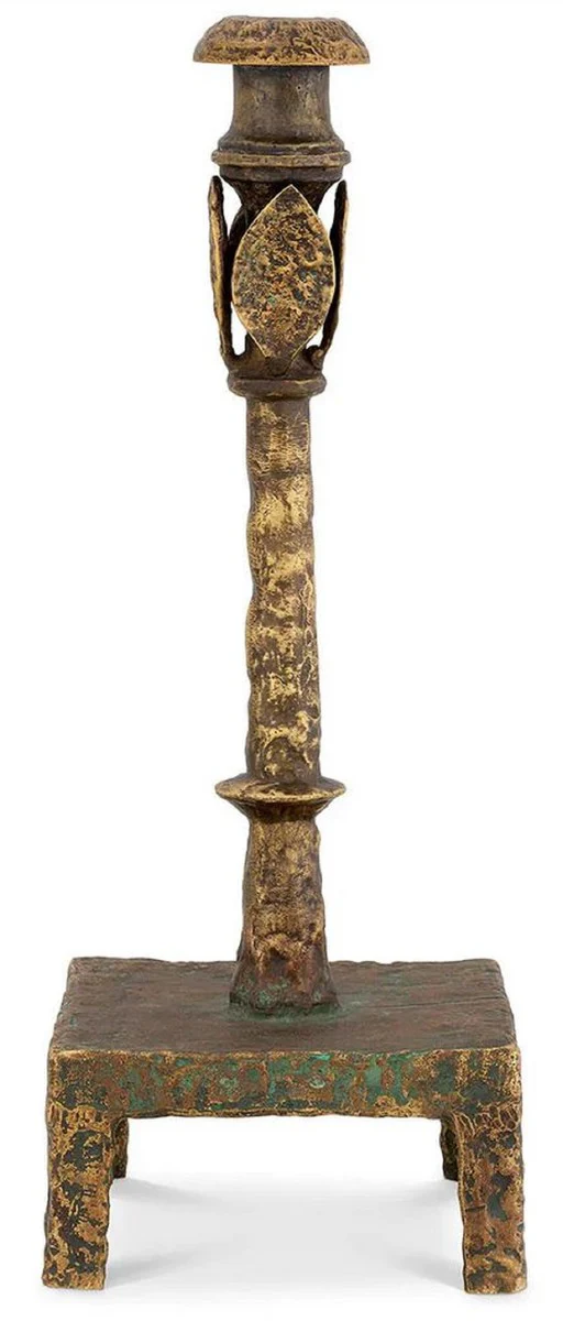 Luxus Kerzenhalter Vintage Messing 15 x 15 x H. 41 cm - Metall Kerzenständer - Hotel & Restaurant Deko Accessoires - Luxus Qualität