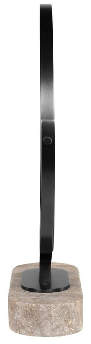 Luxus Schminkspiegel Schwarz / Grau H. 51 cm - Schminktisch Spiegel