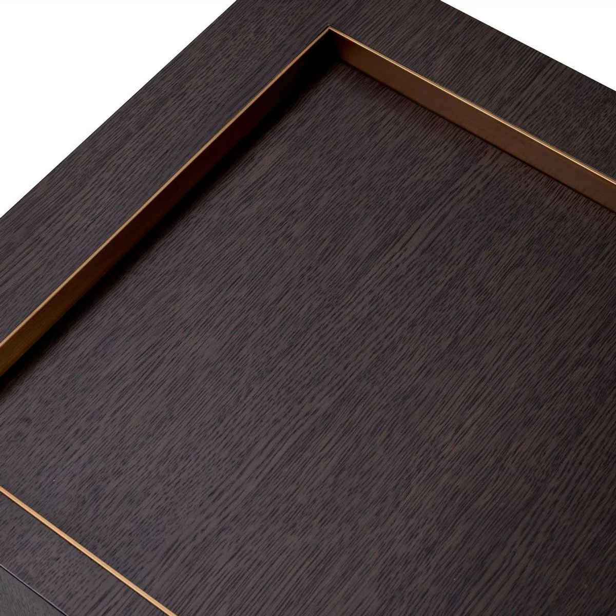 Luxus Beistelltisch Mokka / Messing 50 x 50 x H. 50 cm - Quadratischer Wohnzimmer Tisch - Wohnzimmer Möbel - Luxus Möbel - Luxus Einrichtung - Wohnzimmer Einrichtung