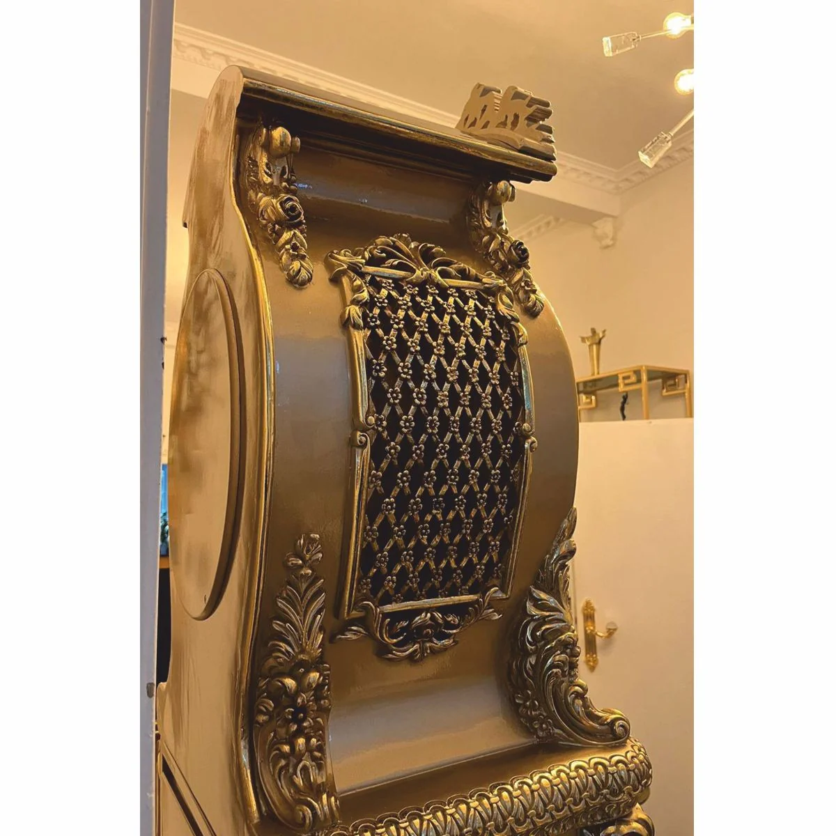 Luxus Barock Standuhr Gold / Braun H. 228 cm - Barockstil Möbel