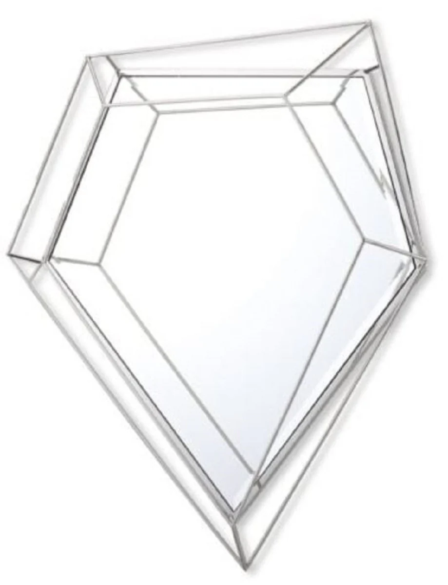 Luxus Wandspiegel Silber 92 x 12 x H. 141 cm - Wohnzimmer Spiegel - Schlafzimmer Spiegel - Garderoben Spiegel - Luxus Möbel