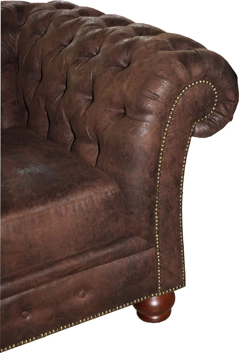 Luxus Chesterfield Sofa Braun - Chesterfield Wohnzimmer Möbel