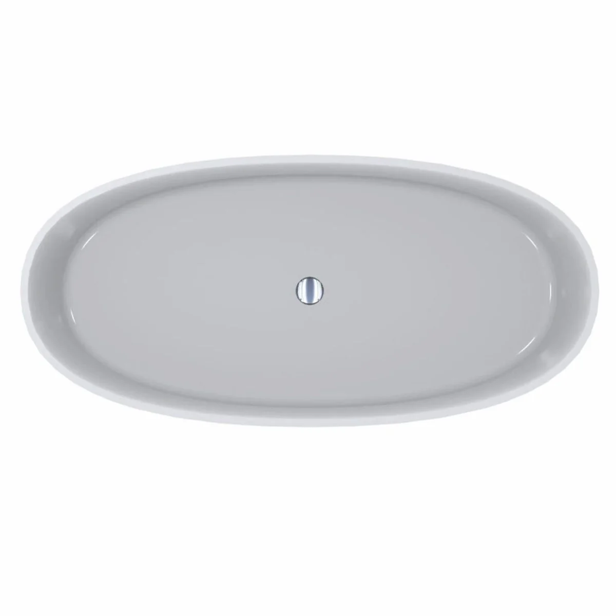 Freistehende Luxus Badewanne Hochglanz Weiß 169,4 cm - Badezimmer Möbel