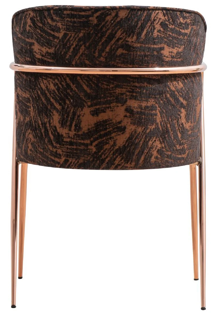 Luxus Esszimmer Stuhl 6er Set mit Armlehnen Grau / Braun / Schwarz / Kupfer