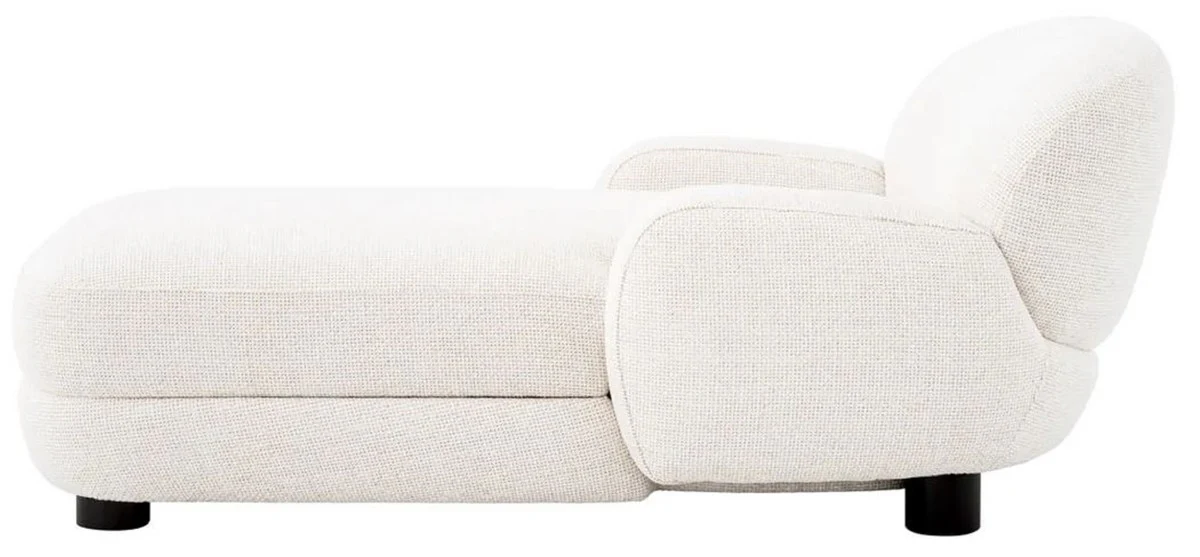 Luxus Chaiselongue Weiß / Schwarz 95 x 170 x H. 69 cm - Wohnzimmer Liegesessel - Recamiere - Wohnzimmer Möbel - Luxus Möbel - Luxus Qualität