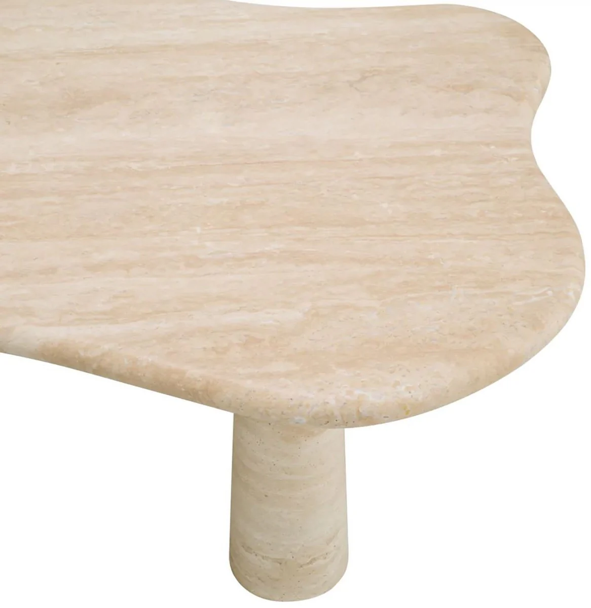 Luxus Couchtisch Beige 116 x 73 x H. 34 cm - Travertin Naturstein Wohnzimmertisch - Wohnzimmer Möbel - Travertin Möbel - Luxus Möbel - Luxus Einrichtung