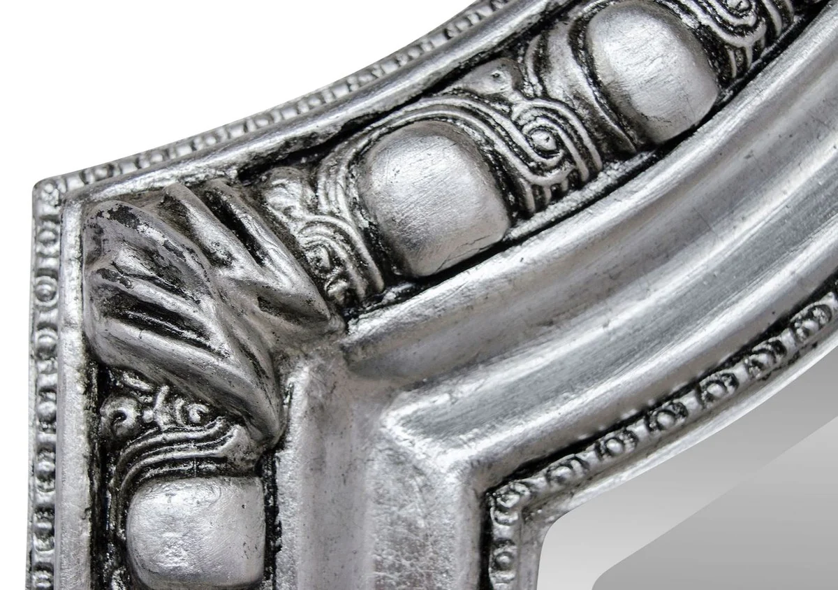 Antik Stil Spiegel / Wandspiegel Silber 118 x H. 207 cm - Barock Wohnzimmer Möbel