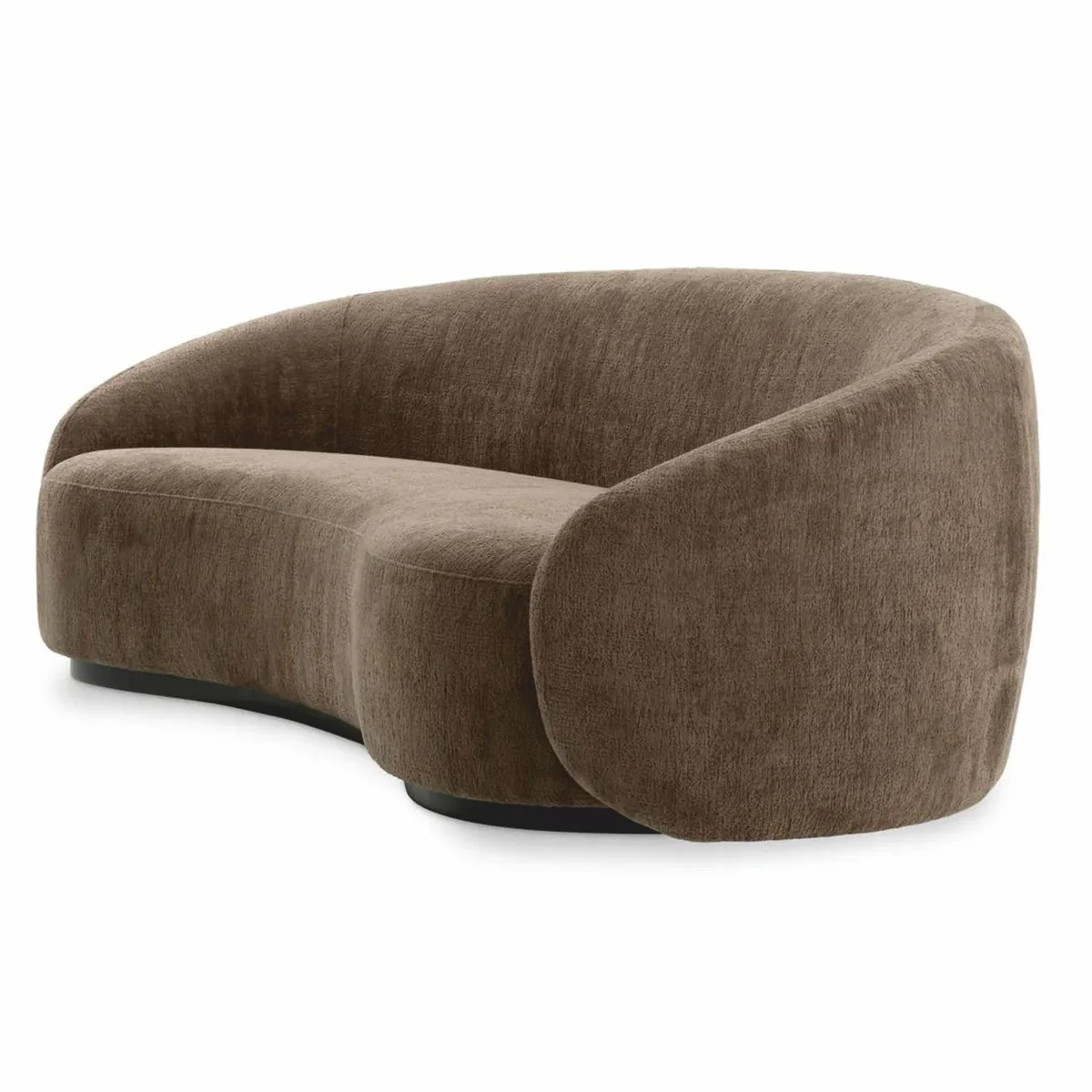 Luxus Sofa Braun / Schwarz 235 cm - Gebogenes Wohnzimmer Sofa