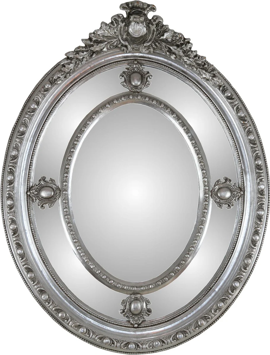 Barock Spiegel Silber 100 x H. 135 cm - Edel & Prunkvoll - Massivholz