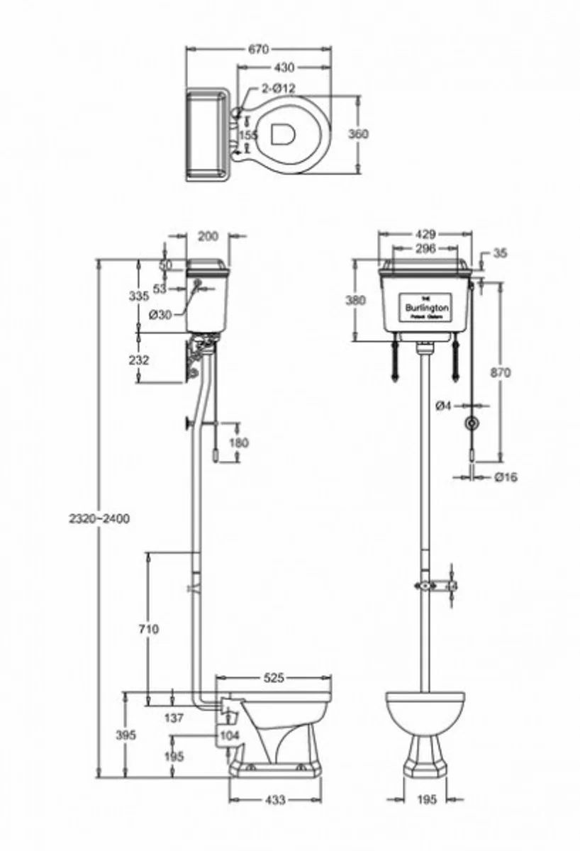 Luxus Jugendstil WC Weiß / Weiß hochhängend mit Aluminium Spülkasten weiß lackiert - Barockstil Antik Stil