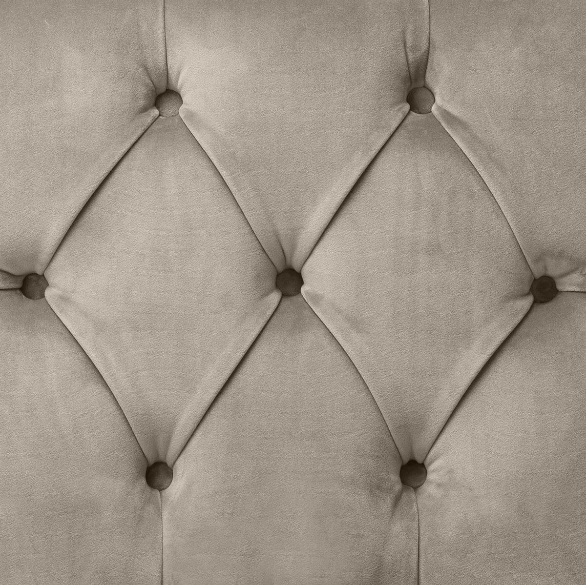 Luxus Esszimmerstuhl Greige / Schwarz 51 x 64 x H. 90 cm - Chesterfield Küchenstuhl mit edlem Samtstoff - Luxus Esszimmer Möbel