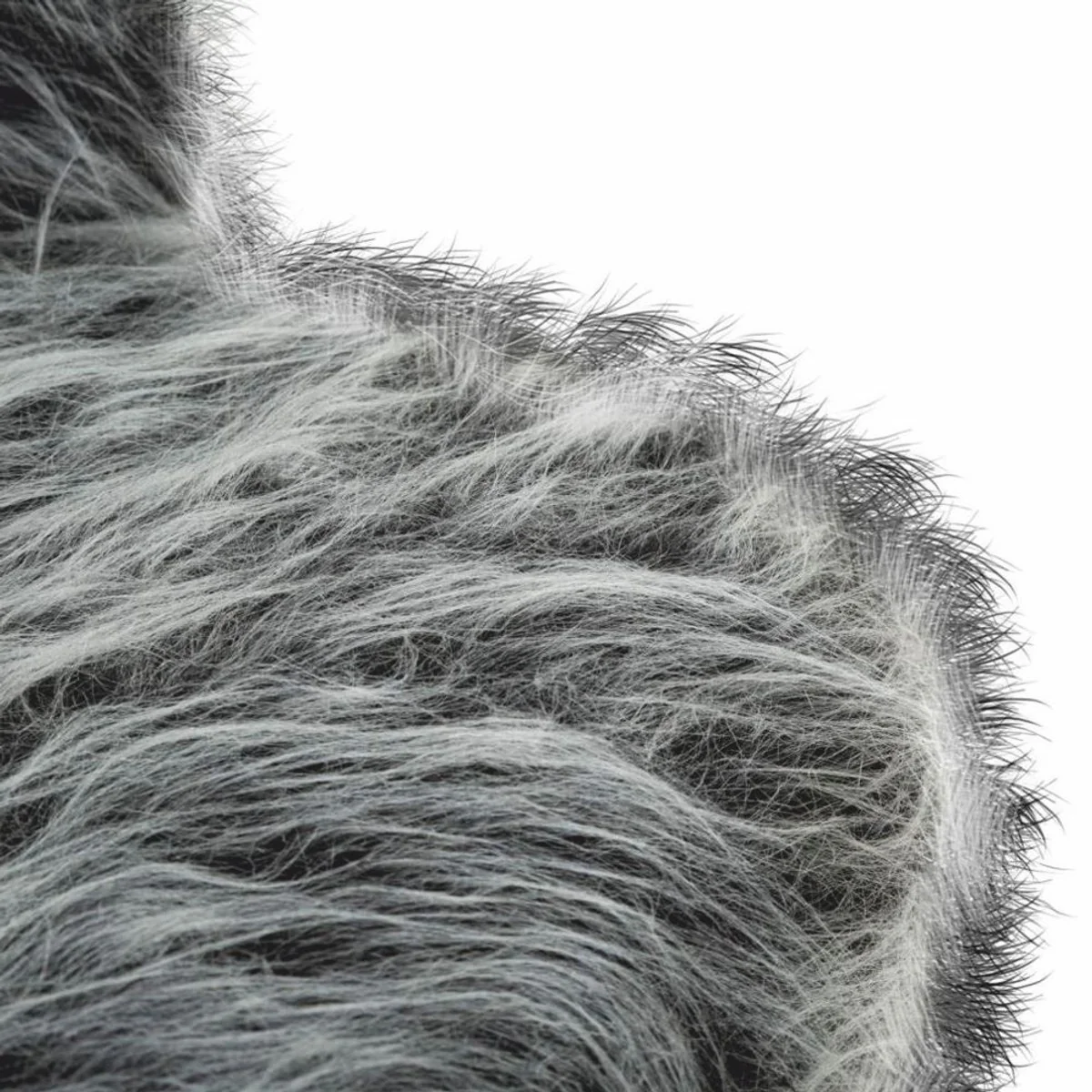 Luxus Wohnzimmer Kunstfell Sofa Grau / Messing 134 cm