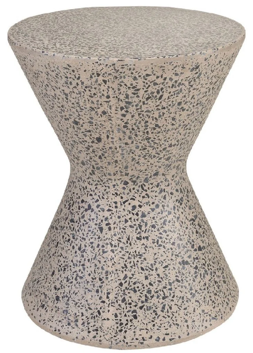 Luxus Beistelltisch / Hocker Grau Ø 40 x H. 51 cm - Runder Beton Tisch / Sitzhocker - Wohnzimmer Möbel - Luxus Möbel - Beton Möbel - Luxus Einrichtung - Wohnzimmer Einrichtung
