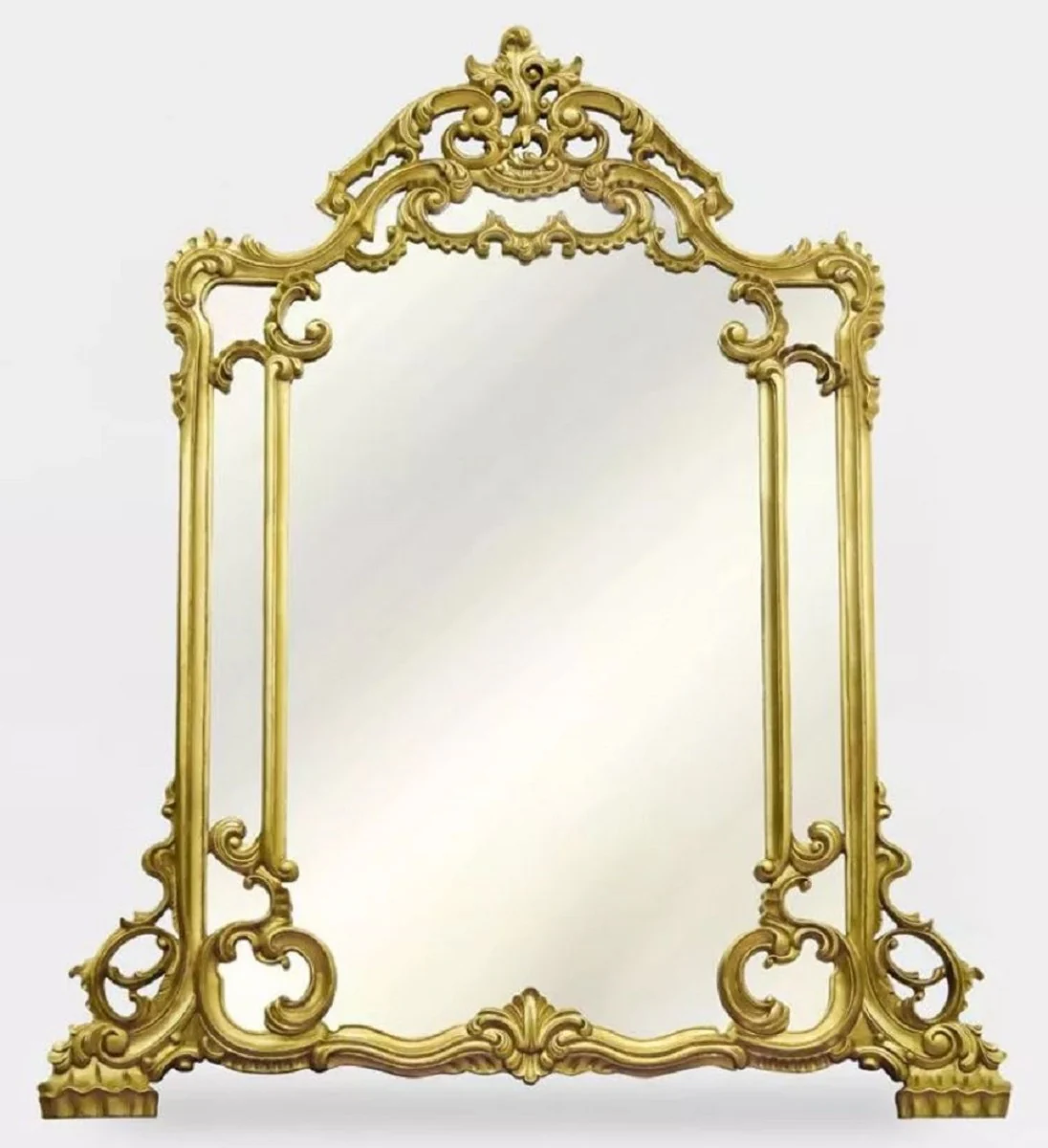 Luxus Barock Spiegel Gold - Prunkvoller Barockstil Wandspiegel - Handgefertigte Luxus Möbel im Barockstil - Prunkvolle Barock Möbel - Edel & Prunkvoll