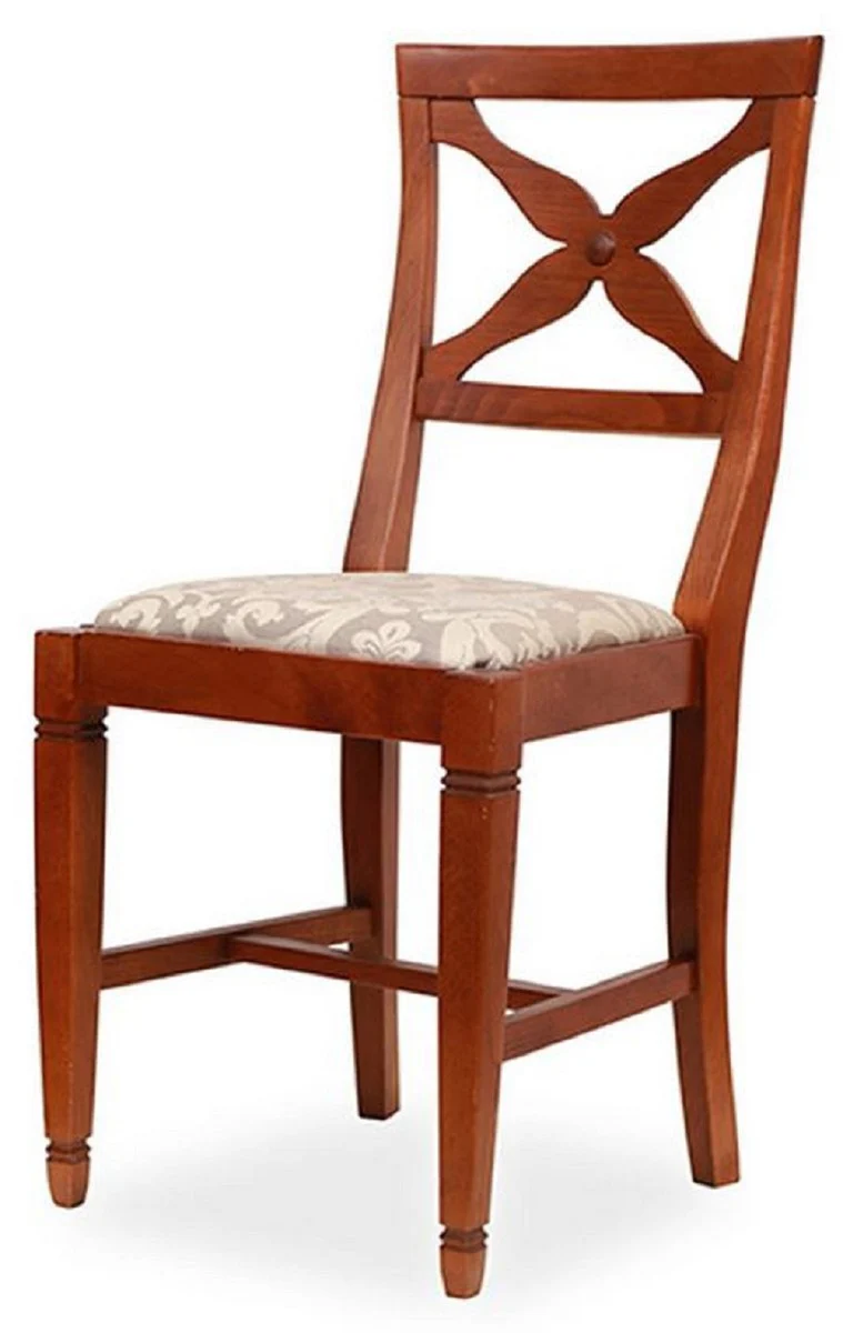 Biedermeier Esszimmer Stuhl 6er Set Grau / Braun