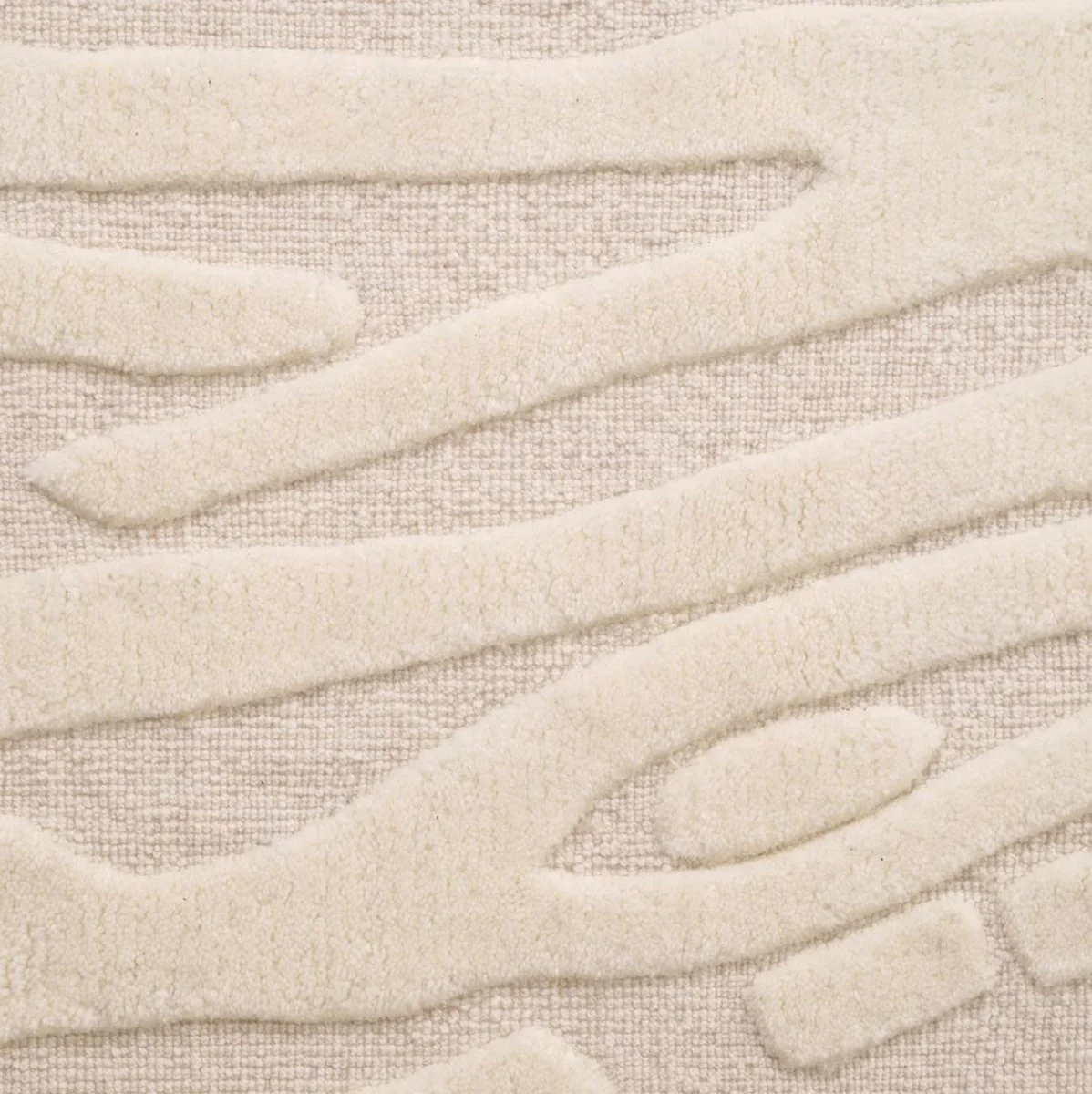 Luxus Teppich Elfenbein - Verschiedene Größen - Handgetufteter Teppich - Rechteckiger Wohnzimmer Teppich - Luxus Qualität