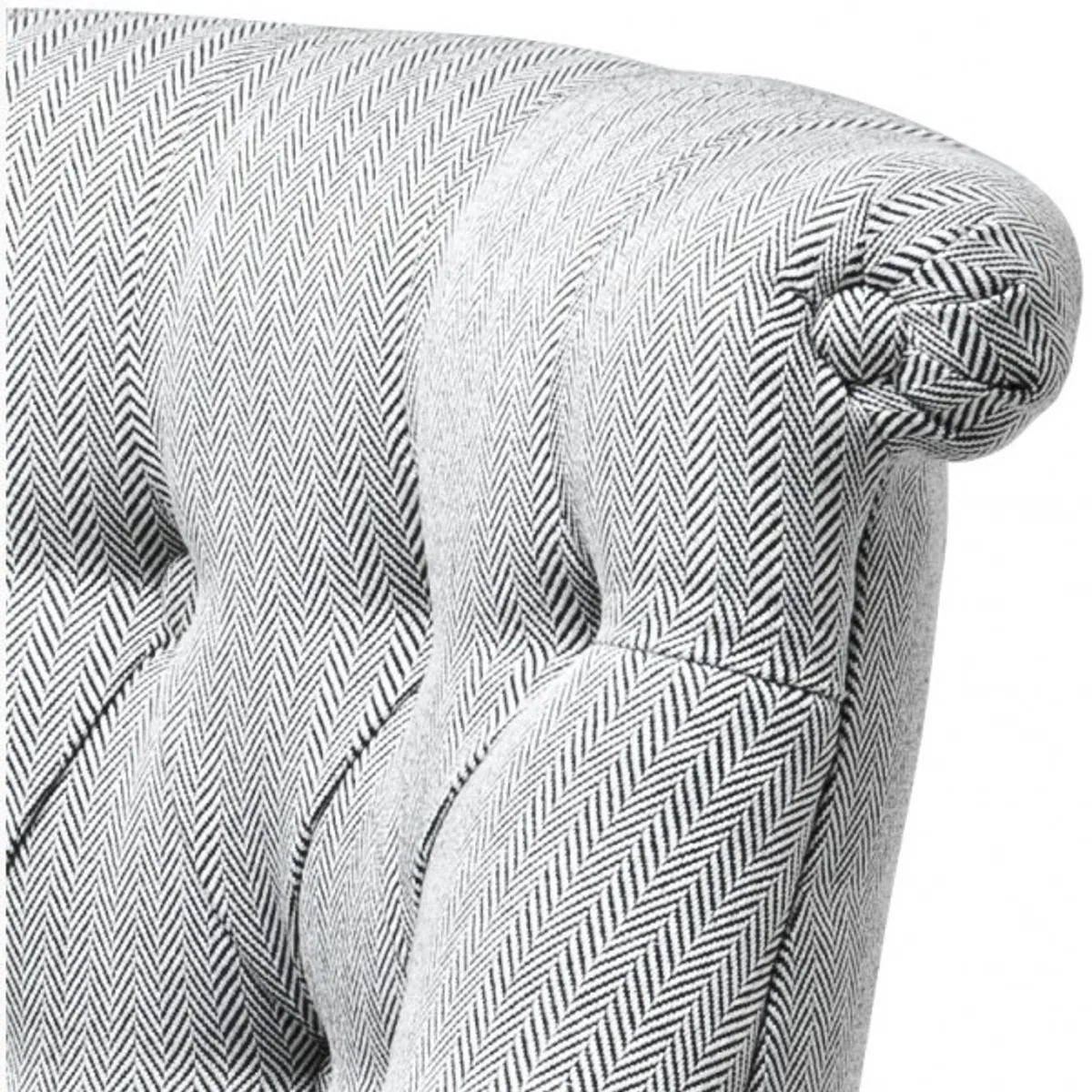 Luxus Barock Salon Stuhl Paris mit Fischgratmuster weiss/schwarz aus der Luxus Kollektion von - Hotel Cafe Restaurant Möbel Einrichtung