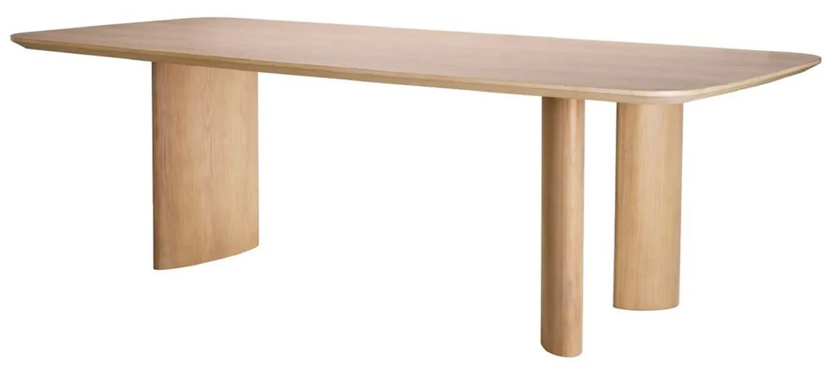Luxus Esstisch Naturfarben 241 x 109,5 x H. 77 cm - Rechteckiger Massivholz Küchentisch - Esszimmer Möbel - Küchen Möbel - Luxus Möbel - Luxus Einrichtung