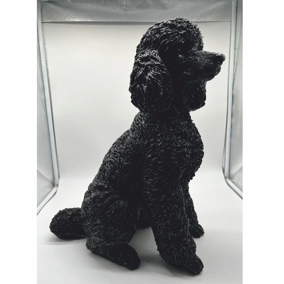 Deko Figur Hund Pudel Schwarz H. 47 cm - Deko Skulptur