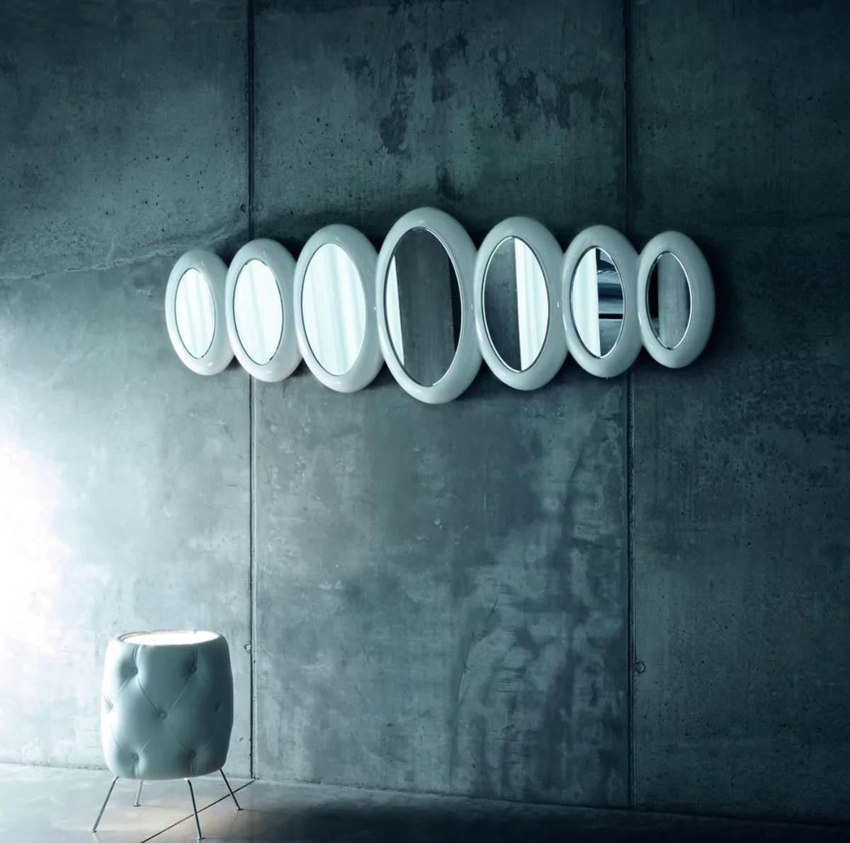 Luxus Designer Spiegel Hochglanzweiß 195 x H. 67 cm - Hotel Kollektion