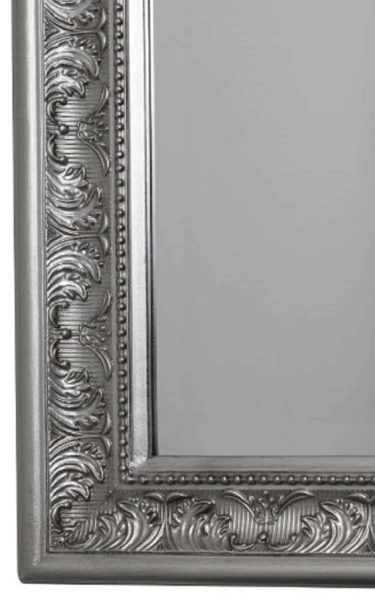 Barock Wandspiegel Silber 62 x H. 187 cm - Handgefertigter Spiegel im Barockstil